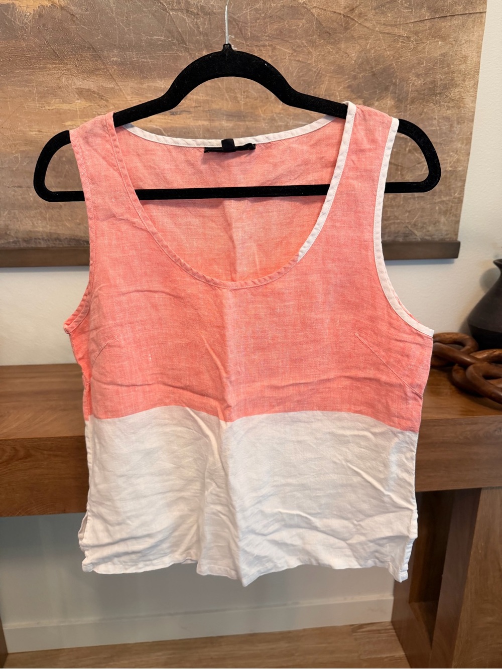Kokomarina Color-block Linen Tank Top Size Medium